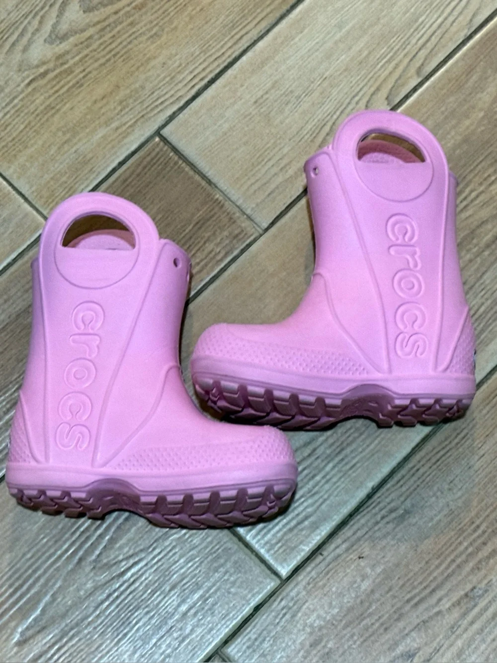 CROCS Kids Pink Waterproof Rain Boots